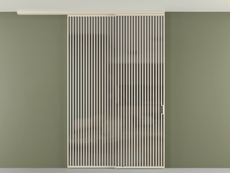 Перегородка Формато вдоль стены на потолок 2 створки с синхронным механизмом