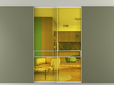 Перегородка Формато внутри проёма скрытое крепление в потолок 2 створки