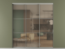 Перегородка Формато внутри проёма 3 створки с синхронным механизмом