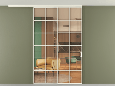 Перегородка Formato вдоль стены на потолок 2 створки с синхронным механизмом