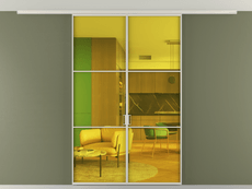 Перегородка Формато вдоль стены на потолок 2 створки