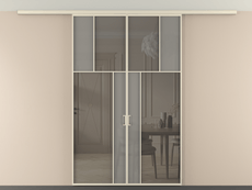 Перегородка Мозаик вдоль стены на потолок 2 створки