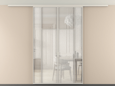 Перегородка Mosaic вдоль стены на потолок 2 створки