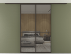 Перегородка Formato вдоль стены на потолок 2 створки