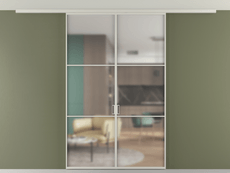 Перегородка Формато вдоль стены на потолок 2 створки