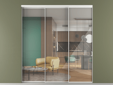 Перегородка Формато внутри проёма 3 створки с синхронным механизмом