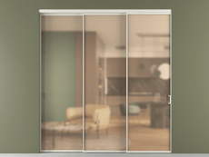 Перегородка Formato внутри проёма 3 створки с синхронным механизмом