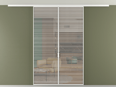 Перегородка Формато вдоль стены на потолок 2 створки