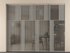 Перегородка Мозаик внутри проёма 4 створки с синхронным механизмом