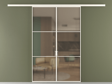 Перегородка Формато вдоль стены 2 створки