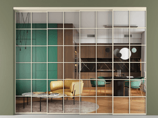 Перегородка Формато внутри проёма 4 створки с синхронным механизмом