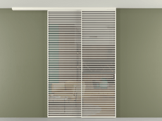 Перегородка Формато вдоль стены на потолок 2 створки с синхронным механизмом