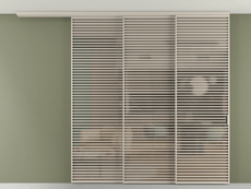 Перегородка Формато вдоль стены на потолок 3 створки с синхронным механизмом