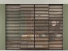 Перегородка Formato внутри проёма скрытое крепление в потолок 4 створки