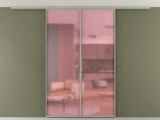 Перегородка Формато вдоль стены на потолок 2 створки