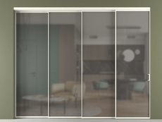 Перегородка Формато внутри проёма 4 створки с синхронным механизмом