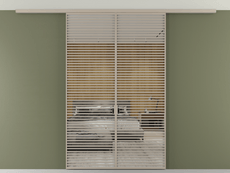 Перегородка Формато вдоль стены на потолок 2 створки