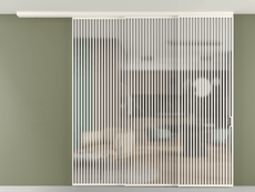 Перегородка Формато вдоль стены на потолок 3 створки с синхронным механизмом