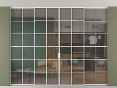 Перегородка Формато внутри проёма скрытое крепление в потолок 4 створки