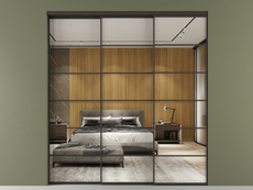 Перегородка Формато внутри проёма 3 створки с синхронным механизмом