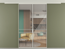 Перегородка Формато вдоль стены на потолок 2 створки