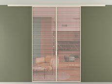 Перегородка Formato вдоль стены на потолок 2 створки