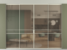 Перегородка Формато внутри проёма скрытое крепление в потолок 4 створки