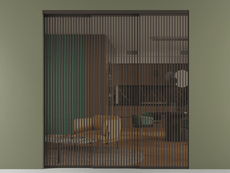 Перегородка Формато внутри проёма 3 створки с синхронным механизмом