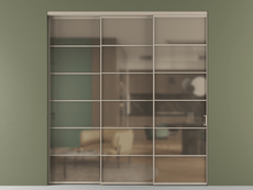 Перегородка Формато внутри проёма 3 створки с синхронным механизмом