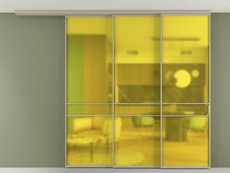 Перегородка Формато вдоль стены на потолок 3 створки с синхронным механизмом