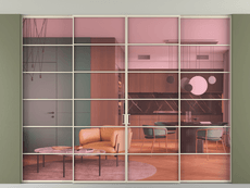 Перегородка Формато внутри проёма скрытое крепление в потолок 4 створки