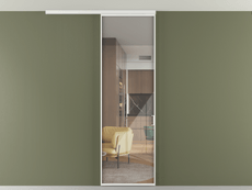 Перегородка Formato вдоль стены на потолок 1 створка