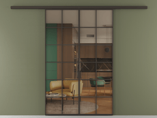 Перегородка Формато вдоль стены 2 створки