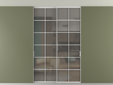 Перегородка Formato внутри проёма скрытое крепление в потолок 2 створки