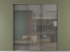 Перегородка Формато внутри проёма 3 створки с синхронным механизмом