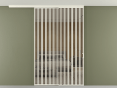 Перегородка Формато вдоль стены на потолок 2 створки с синхронным механизмом