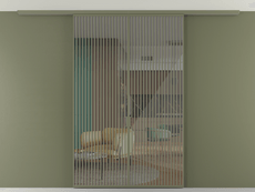 Перегородка Формато вдоль стены на потолок 2 створки