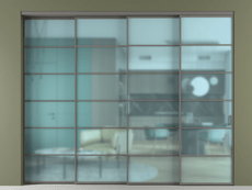 Перегородка Формато внутри проёма 4 створки с синхронным механизмом