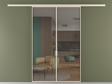 Перегородка Формато вдоль стены 2 створки