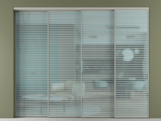 Перегородка Formato внутри проёма 4 створки с синхронным механизмом