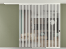 Перегородка Формато вдоль стены на потолок 3 створки с синхронным механизмом