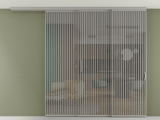 Перегородка Formato вдоль стены на потолок 3 створки с синхронным механизмом