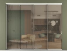 Перегородка Формато внутри проёма 4 створки с синхронным механизмом