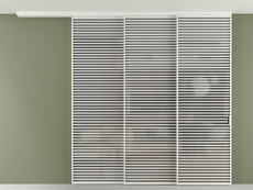 Перегородка Формато вдоль стены на потолок 3 створки с синхронным механизмом