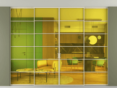 Перегородка Formato внутри проёма четырёхстворчатая со скрытым креплением в потолок