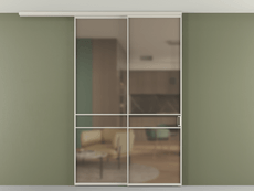 Перегородка Formato вдоль стены на потолок 2 створки с синхронным механизмом