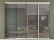 Перегородка Формато внутри проёма 4 створки с синхронным механизмом