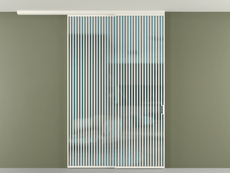 Перегородка Formato вдоль стены на потолок 2 створки с синхронным механизмом