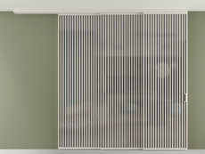 Перегородка Formato вдоль стены на потолок 3 створки с синхронным механизмом