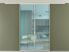 Перегородка Formato вдоль стены на потолок двустворчатая